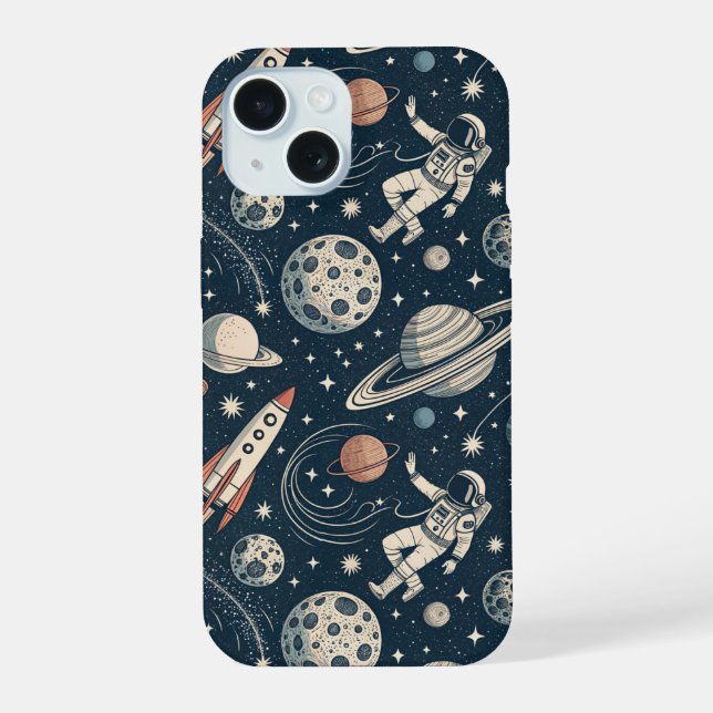 Blue Galaxy Adventure iPhone 15 Case (Back)