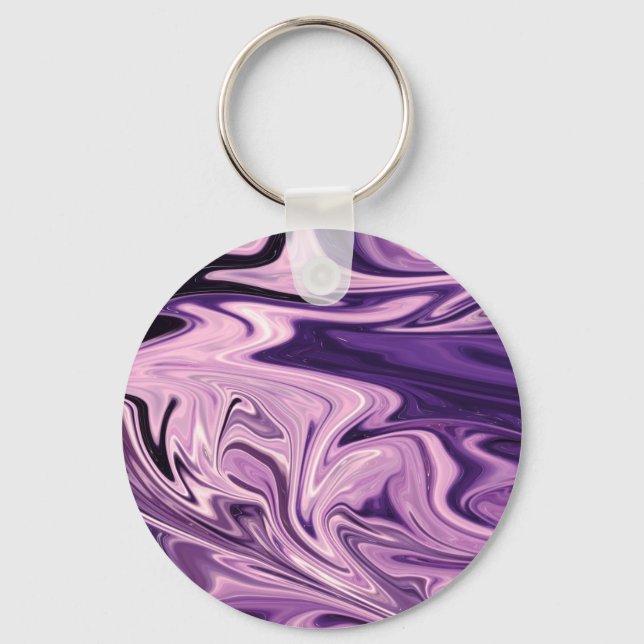 Blue galaxy art pattern key ring (Front)