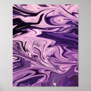 Blue galaxy art pattern poster