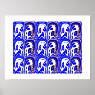 Blue galaxy art poster