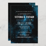 Blue Galaxy Bat Mitzvah Party Invite<br><div class="desc">Your story is written among the stars... a galaxy themed bat mitzvah party  invite that is sure to catch everyone's eye! Text details are customisable and are over a space background in black,  blue,  and white.</div>