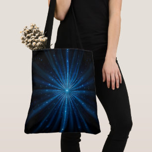 Blue Galaxy Continuum Cosmic Star Birth Blue Black Tote Bag