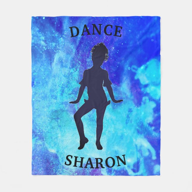 Blue Galaxy Dance Fleece Blanket (Front)