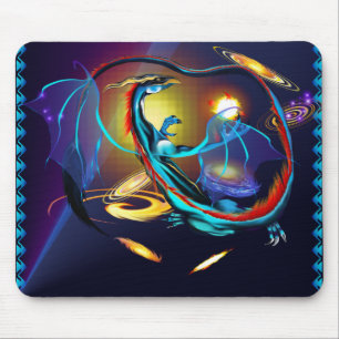 Blue Galaxy Dragon_Mousepad Mouse Mat