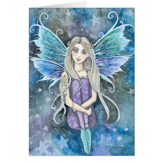 Blue Galaxy Fairy Card by Molly Harrison