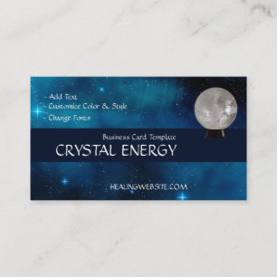 Blue Galaxy Healing Quartz Crystal Ball Business Card