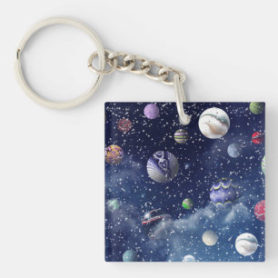 Blue Galaxy Key Ring