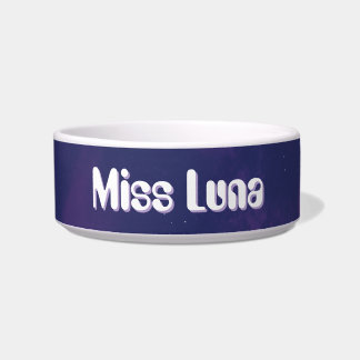 Blue Galaxy Outer Space Theme Custom Pet Bowl