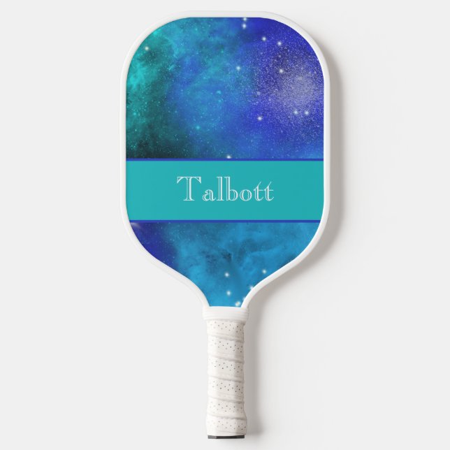 Blue Galaxy Sky Personalised Pickleball Paddle (Front)