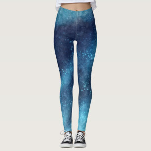 Blue Galaxy Sparkle Abstract Leggings