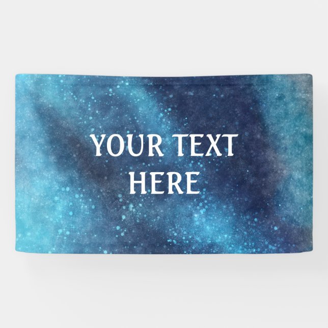 Blue Galaxy Sparkle Abstract Personalised Banner (Horizontal)