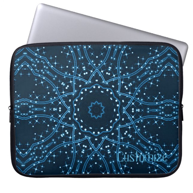 Blue Galaxy Stars Laptop Sleeve (Front)
