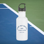Blue Game Set Match Crest Tennis 532 Ml Water Bottle<br><div class="desc">Game Set Match,  blue crest,  tennis stainless steel water bottle. Personalise with the year,  tennis club / championship / tournament name and location. The perfect addition to your tennis kit or as a gift for a tennis lover. Designed to match our Game Set Match Tennis Collection.</div>