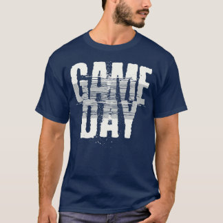 Blue Gameday Grunge Vintage  Game Day T-Shirt