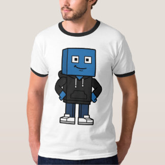 Blue Gaming Block Character T-Shirt, Cool Gamer Te T-Shirt