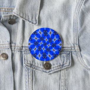 Blue Garden Anemone Pattern 7.5 Cm Round Badge