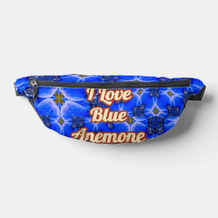 Blue Garden Anemone Pattern Bum Bags