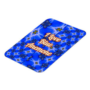 Blue Garden Anemone Pattern Magnet