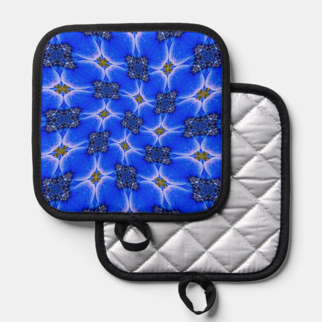 Blue Garden Anemone Pattern Pot Holder (Front/Back)