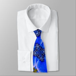 Blue Garden Anemone Pattern Tie