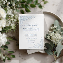 Blue Garden Botanical Invitation