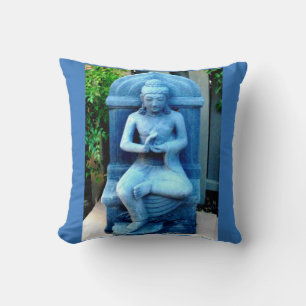 Blue Garden Buddha Pillow