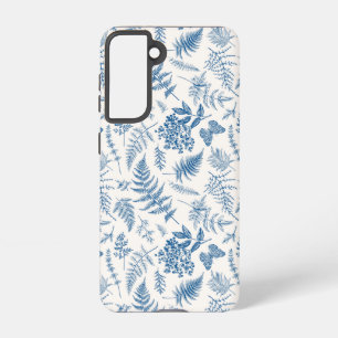 Blue Garden Butterfly & Floral Garden Pattern Samsung Galaxy Case