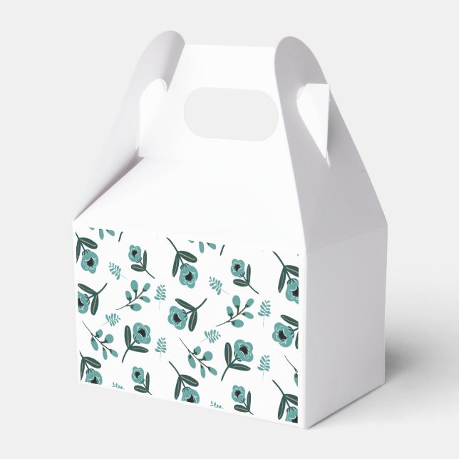 Blue Garden Floral Night  Favour Box (Front Side)