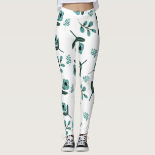 Blue Garden Floral Night Leggings
