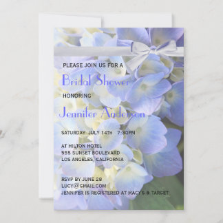 ©Blue Garden Hydrangeas Ribbon Bridal Shower Invitation