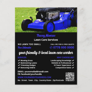 Blue Garden Lawn-Mower, Lawn Care Services Flyer