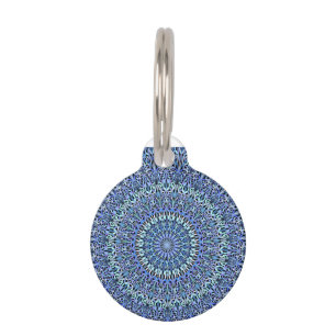 Blue Garden of Life Mandala Pet Tag