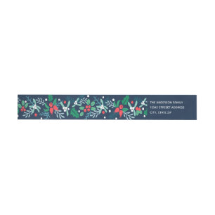 Blue Garland - Return Address Labels