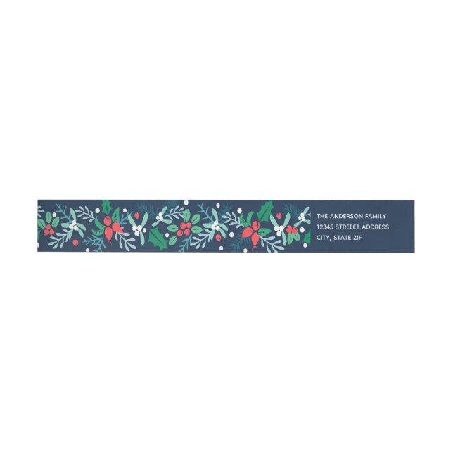 Blue Garland - Return Address Labels (Individual)