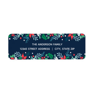 Blue Garland - Return Address Labels