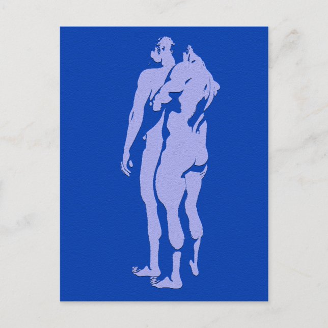 Blue Gay Love Postcard (Front)