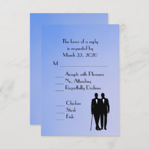 Blue Gay Wedding Menu RSVP