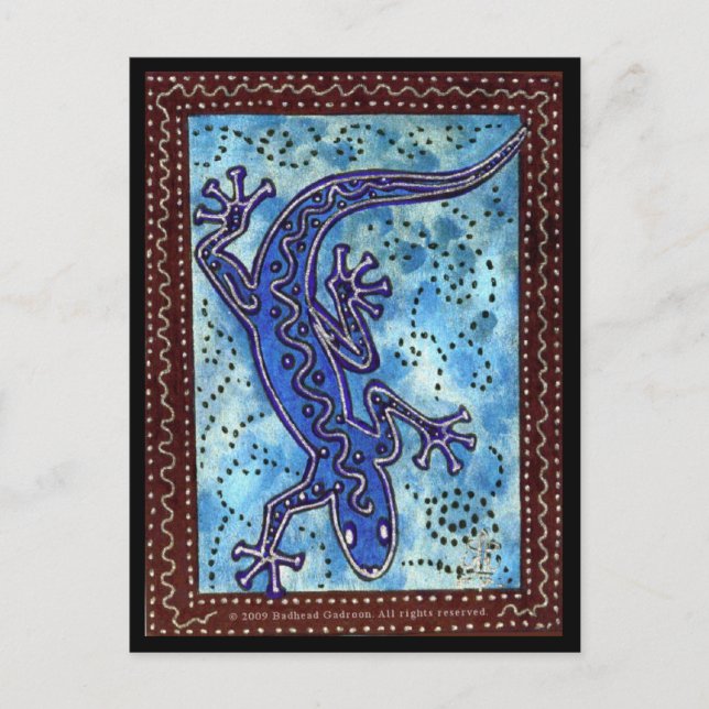 Blue Gecko Postcard (Front)