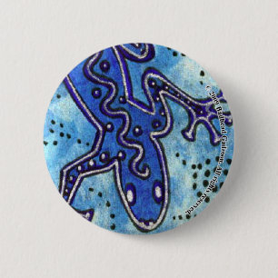 Blue Gecko Round Button
