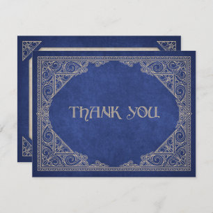 Blue Geek Book Library Literary Wedding Thank You Card