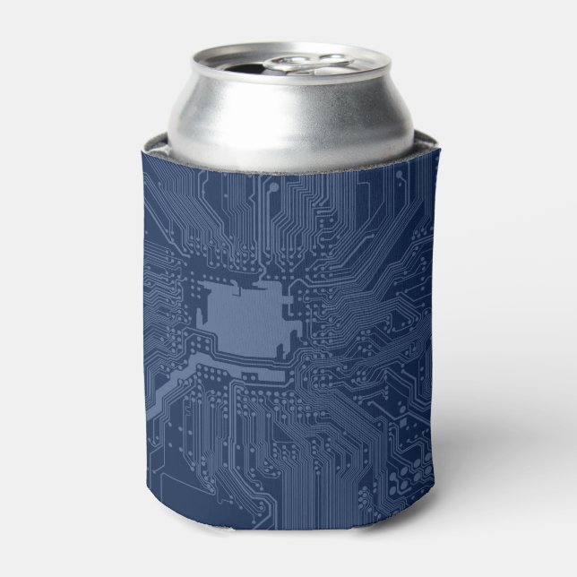 Blue Geek Motherboard Circuit Pattern Can Cooler (Can Front)