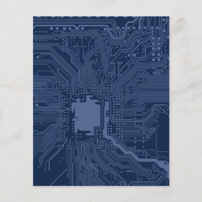 Blue Geek Motherboard Circuit Pattern Flyer (Front)