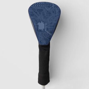 Blue Geek Motherboard Circuit Pattern Golf Head Cover
