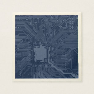 Blue Geek Motherboard Circuit Pattern Napkin