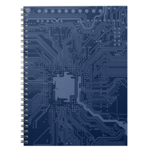 Blue Geek Motherboard Circuit Pattern Notebook