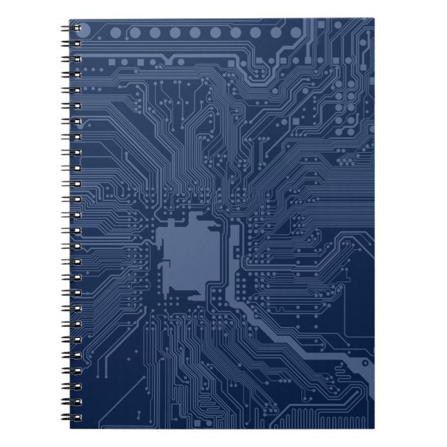 Blue Geek Motherboard Circuit Pattern Notebook (Front)