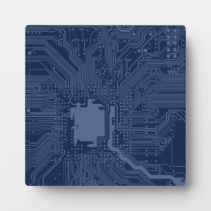 Blue Geek Motherboard Circuit Pattern Plaque