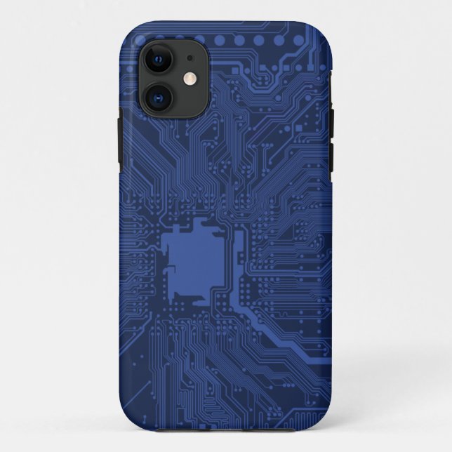 Blue Geek Motherboard Pattern Case-Mate iPhone Case (Back)