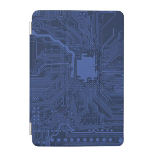 Blue Geek Motherboard Pattern iPad Mini Cover