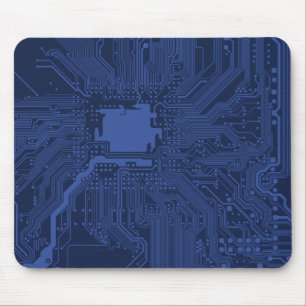 Blue Geek Motherboard Pattern Mouse Mat